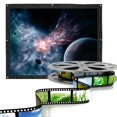 thumbnail image 2 of ZOUSSIQI 100 Inch 4:3 Indoor Outdoor Film Theater Movie Projection Screen Projector Matte White EL225#13336, 2 of 2