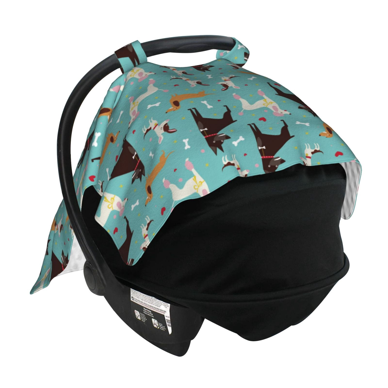 Naloa Cute Dog Baby Car Seat Cover, Breathable Baby Carrier Cover, Multiuse Baby Carrier Cover & Nursing Breastfeeding Cover