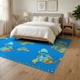 thumbnail image 3 of ODIKA 6'x9' Washable Area Rug Non-Slip, Easy Care, Large Playroom Playful Showcasing Underwater Wildlife Theme Map for Family Room, Living Room, Master Bedroom, 3 of 7