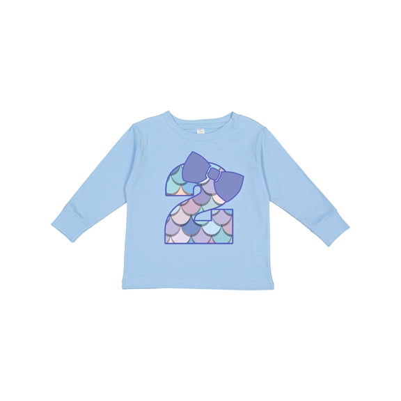 Inktastic 2nd Birthday Mermaid 2 Year Old Girl Girls Long Sleeve Toddler T-Shirt