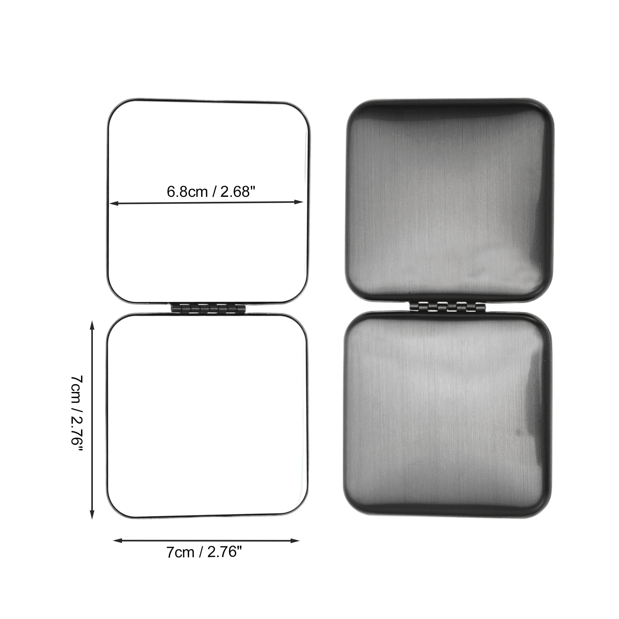 Unique Bargains 1 Pc Women Large Square Folding Makeup Mirror for Travel Black