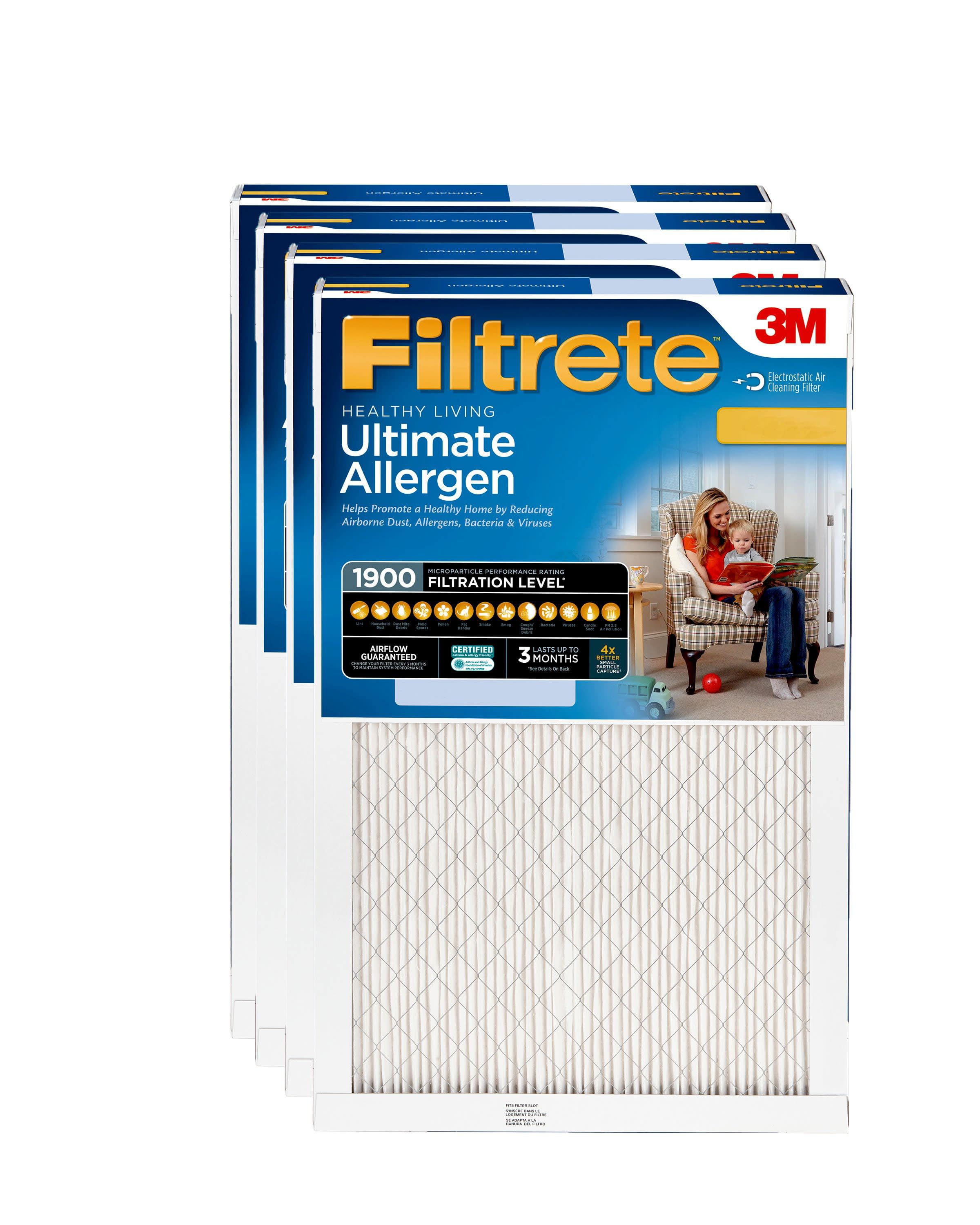 3M Filtrete Premium Allergen & Home Pollutants Reduction Filter 20x25x1 3 Pack 