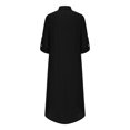 thumbnail image 5 of BSDJILFG Shirt Dress Women Causal Button Down Short 1/2 Sleeve Lapel Straight Midi Dress Loungewear Sleepwear Major, 5 of 6