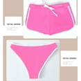 thumbnail image 7 of Alkepwun High Waisted Bikini Sets for Women Athletic 3 Piece Swimsuit Sports Bathing Suits Cross Tie Back Crop Top with Bikini Bottoms and Shorts on Clearance, 7 of 7