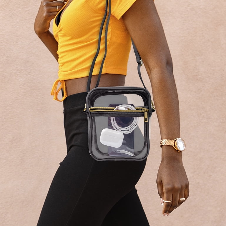 Hello Hobby Clear Cell Phone Handbag, Black photo 2