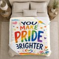 thumbnail image 5 of Bright Pride Message Rainbow Sun Hearts Cheerful Hand, Cozy Friendship Quote Scene, Warm Flannel Blanket for Living Room and Reading Nook, Art Lovers Friendship Gift, Artistic Home Decor, 5 of 9