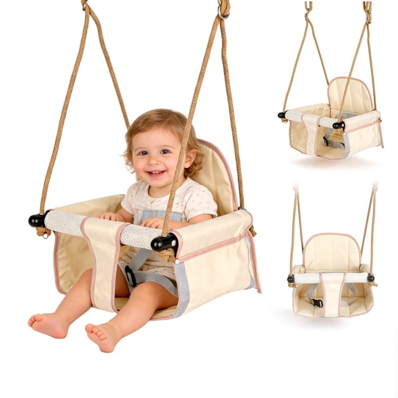 LINXUXIE Toddler Swing,Heavy Duty Rope Anti-Slip Swing Seat Suitable for Indoor & Outdoor, Birthday Gifts for 1-3 3-5 5-8 Year Old