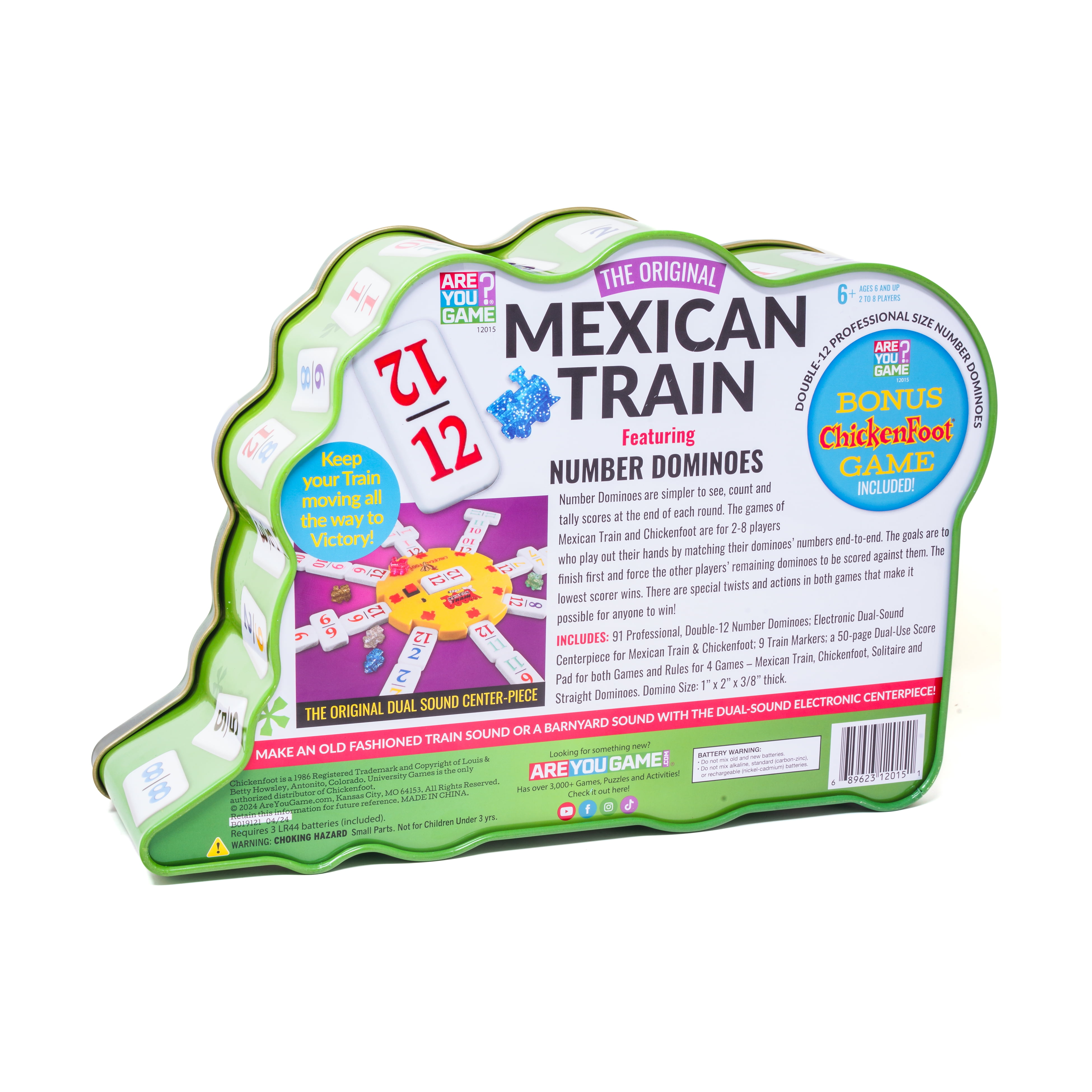 AreYouGame.com The Original Mexican Train Featuring Number Dominoes - Bonus Chickenfoot Game Included