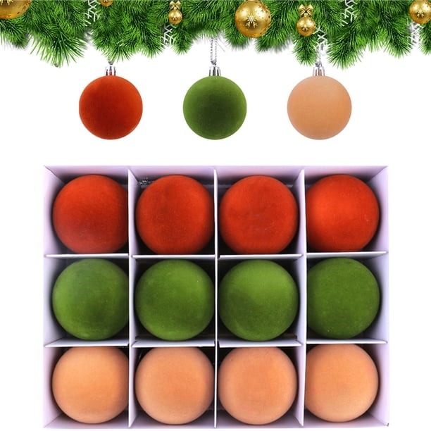 Pendientes Árboles Colgantes Naves Navidad 12 Piezas 2 4 Pulgadas Bolas 2.4 Velvet