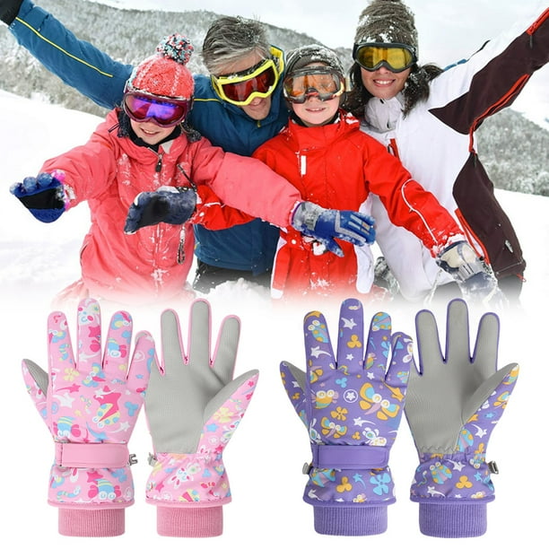 Guantes De Esquí Para Niños Impermeables - Forro Polar, Antiviento, Con Refuerzo En Palma, Diseño De León, 2-9 Años