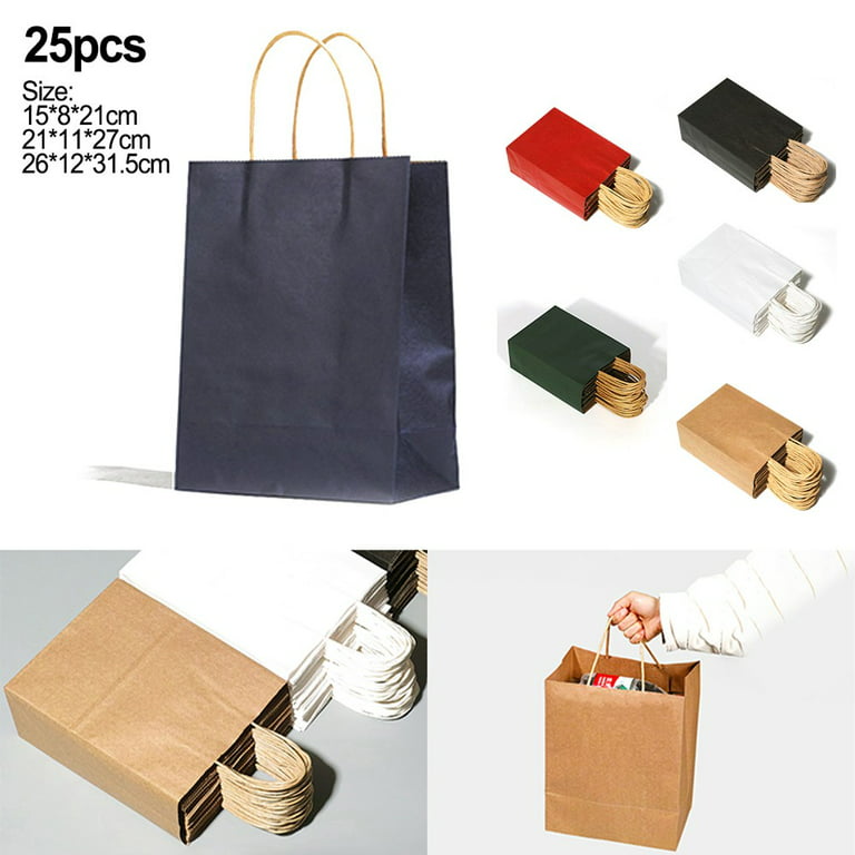 Prime Line Packaging White Paper Shopping Bags with Handles Retail Bags  Bulk 25 Pcs – 16x6x12, 25 Pcs - Food 4 Less