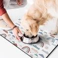 thumbnail image 2 of Dog Cat Food Mat, Dog Mat for Food and Water, Pet Dog Cat Bowl Mat, No-Slip Absorbent Water Feeding Mat with Lovely Rainbow Beautiful,17inx30in, 2 of 7