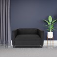 thumbnail image 3 of Miekor Furniture Bennet Black Loveseat Sofa for Living Room, Modern Décor Love Seat Mini Small Couches for Small Spaces and Bedroom with Solid Wood Frame (Polyester Nylon) 37012, 3 of 5