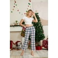 thumbnail image 2 of HEARTNICE Womens Fleece Pajama Pants, Ultra Soft Plaid Lounge PJ Bottoms with Pockets,(Navy White Plaid,XL), 2 of 5
