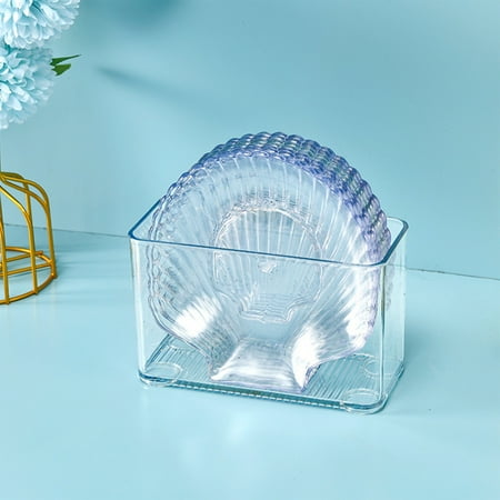 

Small Appetizer Plates Transparent Starfish / Shell Shape Trays Set With Holder Stand for