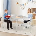 thumbnail image 6 of Danolapsi Metal Folding Chairs and Table, Leather Padded Folding Chairs with Comfortable Cushion and Durable Steel Frame, Upholstered Children's Activity Table Set for Eating, Reading, Playing, 6 of 8