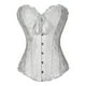 thumbnail image 2 of Vestido de 1800 para mujer, lencería con espalda floral, bustier, lencería para mujer con estampado floral Blanco XL, 2 of 9