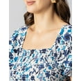 thumbnail image 4 of Moomaya Womens Printed Smocked Top, Puff Elbow Sleeves, Square Neck Top, 4 of 8