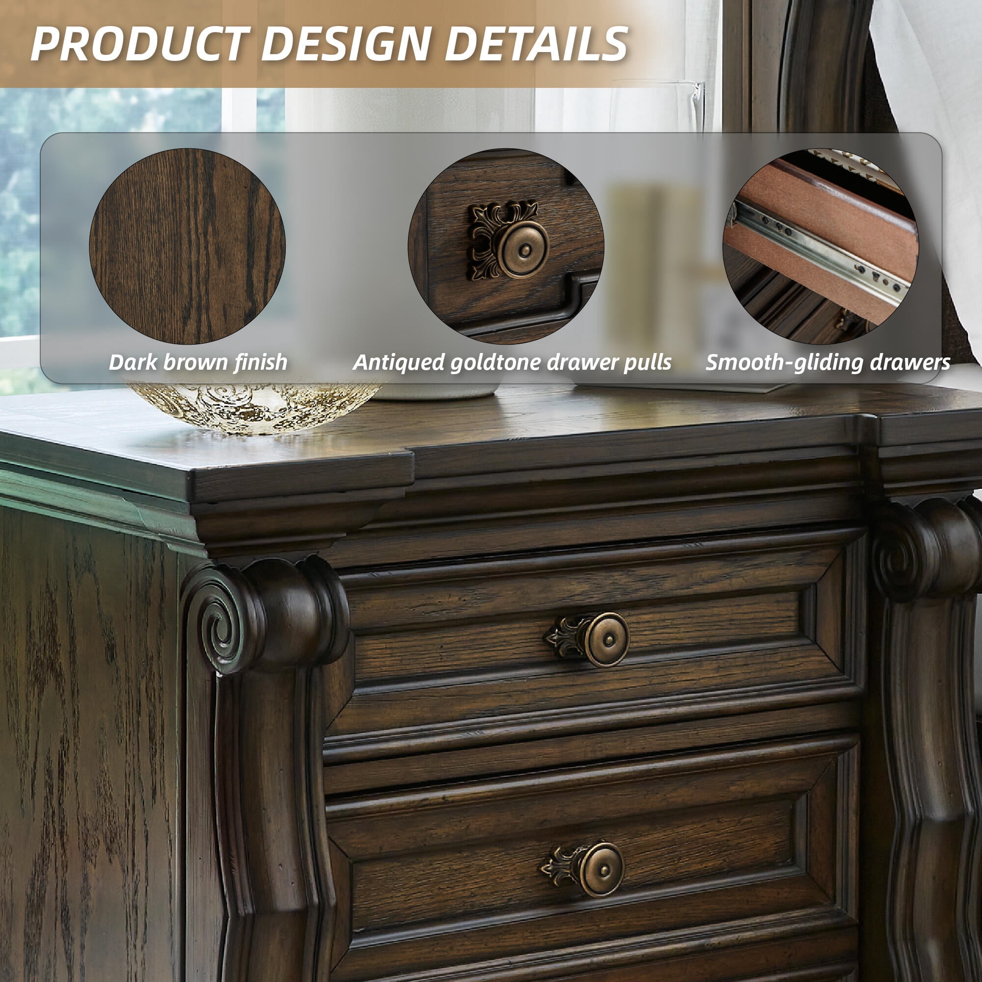Signature Design by Ashley Maylee 2 Drawer Nightstand with USB Ports, Brown