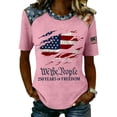 thumbnail image 2 of 4th of July Shirts Women Short Sleeve Crewneck America Flag Graphic Tees Patriotic T-Shirt Independence Day Tops, 2 of 4