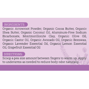 Aluminum-Free Deodorant Cream – Natural Odor Protection with Lavender & Grapefruit, Shea & Cocoa Butter, 2 oz