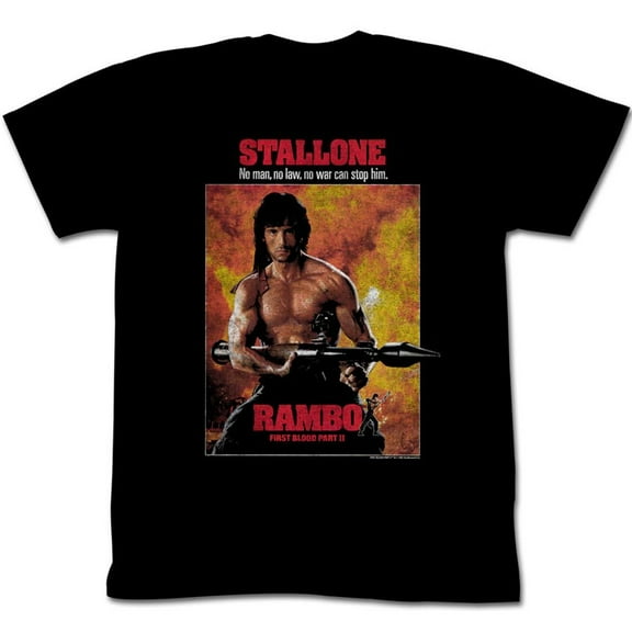 Rambo Part Ii Black Adult T-Shirt Xlt