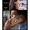 thumbnail image 4 of Classy Design Luxury Leather Phone Case for iPhone 15 Non-Slip Grip Full Body Ultra Slim Protective Case (2023,6.1”) (Brown), 4 of 11