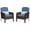 Brown Rattan & Blue Cushion, variant on Outdoor Wicker Chairs, 2-Piece Grey Patio Furniture Set, All-Weather High-Back Rattan Chair with Thick Cushions for Deck, Porch, Balcony, Backyard, Garden