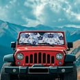 thumbnail image 5 of Uorisanigo Windshield Sun Shade Compatible with 2018-2025 Jeep Wrangler JL & 2/4 Door 4XE & 2020-2025 Jeep Gladiator JT 16.14"x52.95" Front Window Sun Shade for Accessories (Blue Hibiscus Flowers), 5 of 7