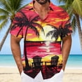 thumbnail image 3 of LODIENY Hawaiian Shirt for Men Trendy Tropical Palm Tree Sunset Printed Loose Fit Shirt Short Sleeve Casual Button Down Holiday Beach Graphic T-Shirts Tops with Pocket Multicolor#25 L, 3 of 7