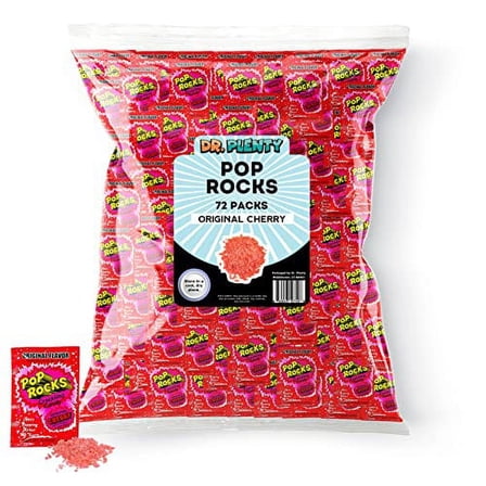 Pop Rocks Original Cherry Bulk (0.33oz) - 72 Pack of Cherry Flavored Poprocks - Retro Crackling Rock Candy - By Dr. Plenty