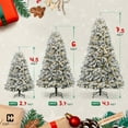 thumbnail image 3 of CAPHAUS 4.5 Feet Full Artificial Pre-Lit Snow Flocked Christmas Tree w/ 398 Branch Tips Pre-Hinged & Foldable Stand, 200 LED Lights, Fake Flocked Xmas Tree for Indoor, Office, Party, Holiday, 3 of 9