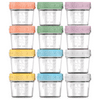Glass Baby Food Storage Containers 12 Pack 4oz Baby Food Jars Reusable with Lids BPA-Free Leakproof Freezer, Microwave, Dishwasher Safe Baby Food Jars