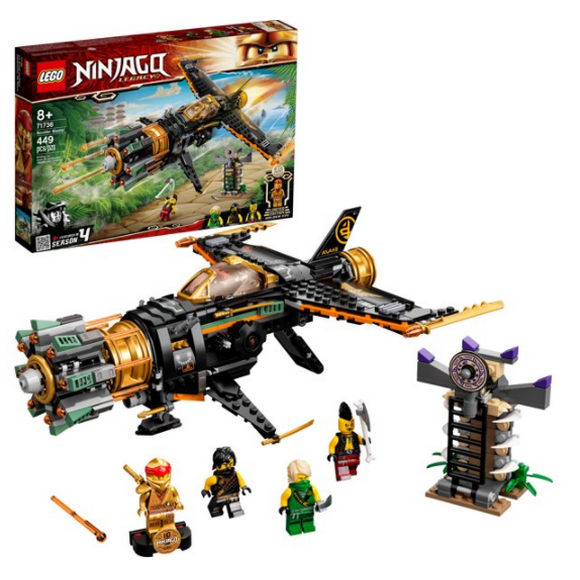 LEGO NINJAGO Legacy Boulder Blaster 71736 Airplane Toy Featuring Collectible Figurines, New 2021 (449 Pieces)