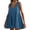 Blue, variant on Womens V Neck Sleeveless Mini Dress Summer Casual Pleat Beach Sundress Loose Fit Swing Flowy 2025 Vacation Dresses