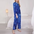 thumbnail image 3 of Fotbe Blurred Star Snow Christmas Pattern Long Sleeve Pajama Set for Women,Sleepwear Set,2-piece Loungewear Set,Soft PJs Comfy Nightwear with Pockets -X-Large, 3 of 7