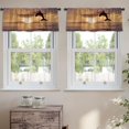 thumbnail image 2 of LALILO Kitchen Curtain Valance Beautiful Jumping Ocean Sun Rod Pocket Window Curtain 52"x 18" Set of 2, 2 of 5