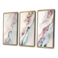 thumbnail image 3 of Designart "Enigmatic Waves in Blushing Elevation I" Abstract Liquid Ink Framed Wall Art Set Of 3 - Blue Modern Frame Gallery Wall Set For Home Decor, 3 of 6