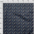 thumbnail image 3 of oneOone Viscose Jersey Blue Fabric Floral & Puppies Sewing Craft Projects Fabric Prints By Yard 60 Inch Wide, 3 of 5