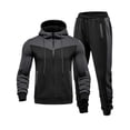 thumbnail image 2 of LEKWK Tracksuit Men Color Block Athletic 2 Piece Sweatsuit Sport Activewear Zip Up Hooded Jacket and Joggers Matching Outfits for Running Workout, 2 of 5