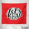 thumbnail image 1 of Book Tapestry, Lets Read Inspirational and Words Print on Vibrant Red Background, Fabric Wall Hanging Decor for Bedroom Living Room Dorm, 5 Sizes, Red Black White, by Ambesonne, 1 of 1