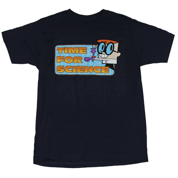 Dexter's Laboratory Mens T-Shirt - Time For Science Button Pushing Dexter Image (Medium)