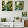 thumbnail image 4 of Designart "Jungle Plants Landscape A Rainforest Perspective II" Landscapes Framed Wall Art - Global Green Jungle Living Room Framed Canvas Art, 4 of 6