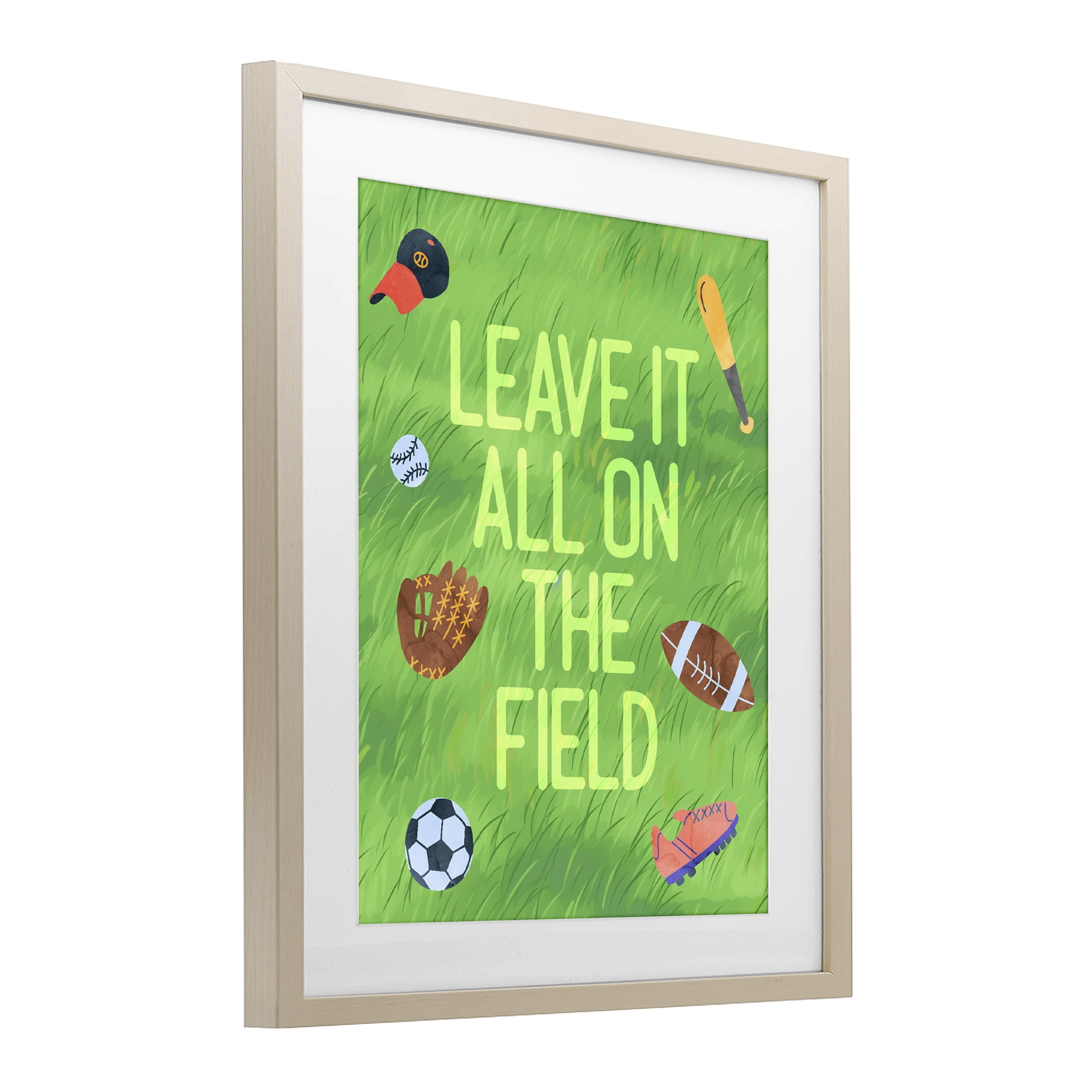 Stupell Industries Leave It On The Field Birch Framed Print Under Glass, design by Lil' Rue
