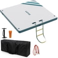 thumbnail image 2 of Inflatable Floating Dock for Lakes, 8x6 FT Swim Platform | Heavy-Duty Lake Float for Adults, Marine-Grade PVC, Non-Slip, Fast Inflate, Complete Kit (Green, Rectangle), 2 of 6