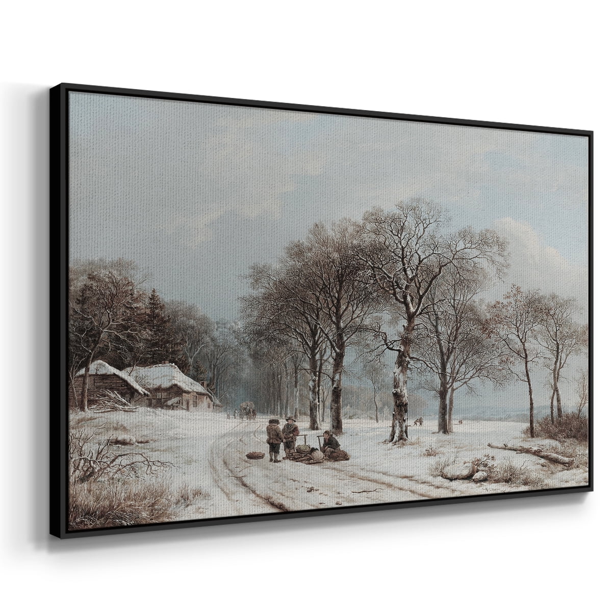 Vintage Landscape-CCLXX By Wexford Home Framed in Black Wood Gallery Wrapped Canvas 17 in. x 25 in.