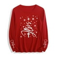 thumbnail image 2 of Qulqfy Christmas Tops for Women Red Xmas Crew Neck Plus Size Long Sleeve Religious Cozy Christian Tops Family Christmas Shirts for Women, 2 of 4