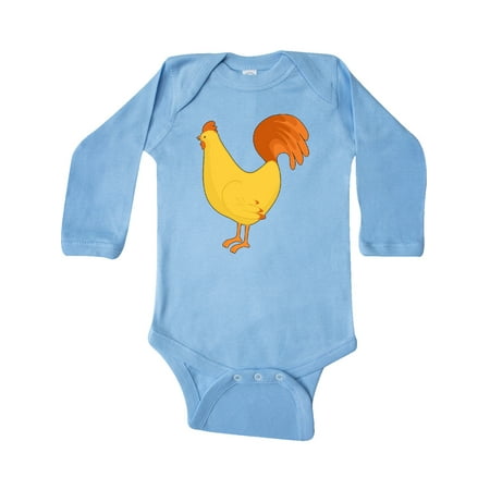 

Inktastic Cute Yellow Chicken Gift Baby Boy or Baby Girl Long Sleeve Bodysuit