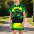thumbnail image 7 of Vornjynx Boys Graphic Outfits 2 Piece Hooded T-Shirt and Shorts Cartoon Print Casual Summer Trendy Sets Mint Green Size 5t, 7 of 7