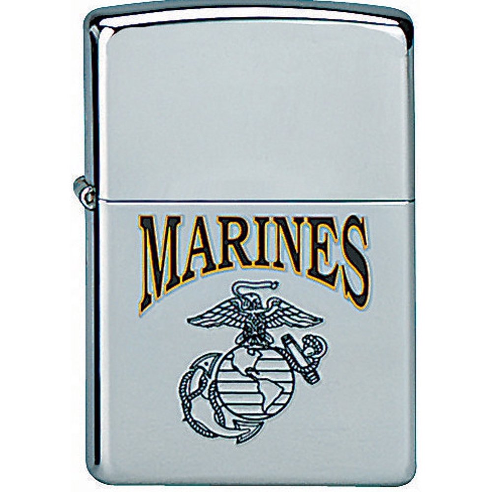Chrome US MARINES Zippo Lighter with USMC Emblem USA Made Walmart